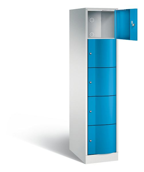 C+P XL lockerkast Resisto, H1950xB396xD640mm, kleur: lichtgrijs / lichtblauw, 8570-173 S10004