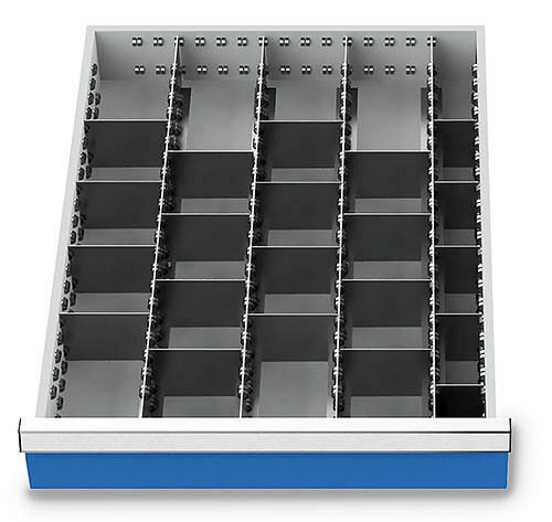 Bedrunka + Hirth lade-inzet T736 R 18-24, voor paneelhoogte 75 mm, 3 x MF 600 mm, 5 x TW 75 mm, 5 x TW 150 mm, 110BLH75