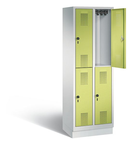 C+P locker, dubbellaags Evolo, H1800xB610xD500mm, kleur: lichtgrijs / virid groen, 48320-20 S10415