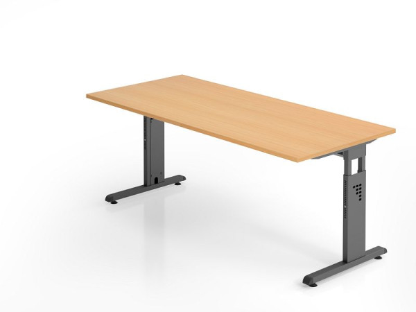 Hammerbacher bureau OS19, 180 x 80 cm, blad: beukenhout, 25 mm dik, 2 mm ABS rand, rechthoekige vorm, VOS19/6/G