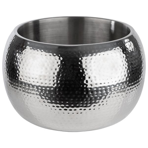 APS flessenkoeler -BIG BOWL-, Ø 37 x 23 cm, 18/8 roestvrij staal, binnen: mat, buiten: gehamerd oppervlak, uitneembaar lekinzet, 8 liter, 36130