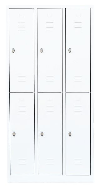 Lüllmann stalen kledingkast/garderobe, 1800 x 885 x 500 mm, signaalwit/signaalwit, 520237