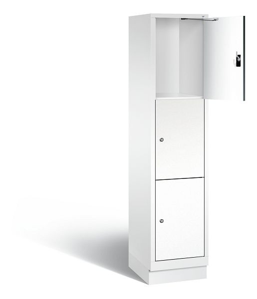 C+P lockerkast Evolo, H1800xB420xD500mm, kleur: verkeerswit / decor wit, 48020-123 S10145