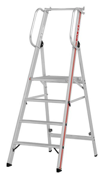 HYMER platformladder met leuning, 4 treden, stahoogte 0,95 m, 808004