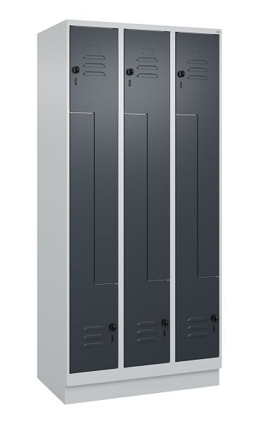 C+P Z-Spind Classic PLUS, C Z-Spind, Classic PLUS, Sockel, 6 Abteile, 1950x900x500mm, 7035/7016, Drehriegel, 080023-306 S10008