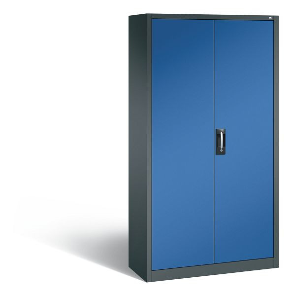 C+P tijdschriftenkast serie 13, H1980xB1000xD420mm, kleur: antracietgrijs / gentiaanblauw, verzonken handgreep, 133144A24 S10017