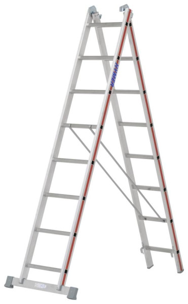 HYMER multifunctionele ladder, tweedelig, 2x8 sporten, lengte ingeschoven 2,32 m / uitgeschoven 4,00 m, 404516