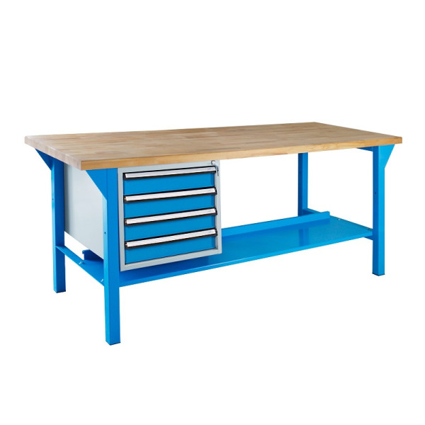 ADB werkbank met 4 laden, H 850 x D 750x L 2000mm, RAL 5012, 42708