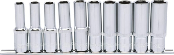 KS Tools 1/2" CHROMEplus zeskant dopsleutelset, lang, 10 stuks 10-19mm, 918.0612