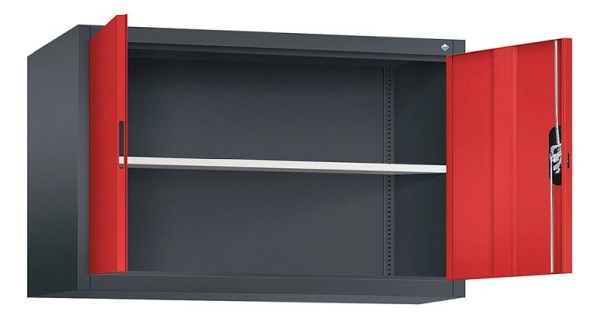 C+P bovenkast Acurado, H790xB1200xD500mm, kleur: zwartgrijs / vuurrood, verzonken handgreep, 9485-000 S10174