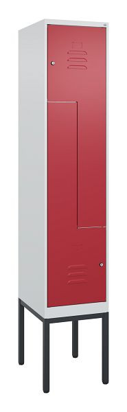 C+P Z-Spind Classic PLUS, Gestell, 2 Abteile, 2120x400x500mm, 7035/3003, Zylinderschlösser, 0800337-122 S10016