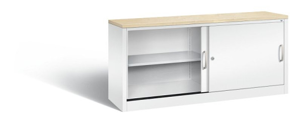 C+P dressoir met schuifdeuren Acurado, H720xB1600xD400mm, kleur: verkeerswit, beugelgreep, 2 niveaus, 5724-00 S10404