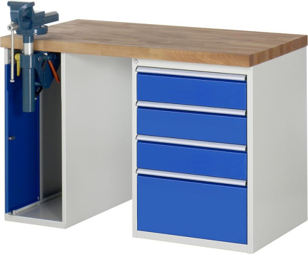 RAU werkbank serie 7000 - model 7510-2, B1250 x D700 x H890 mm, systeemonderstel B1250 x D650 x H850 mm, 03-7510A2-127B4M.11