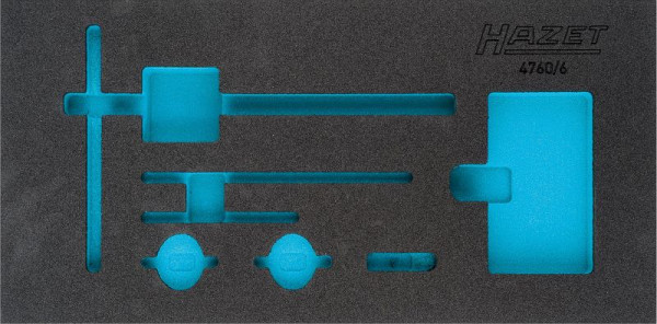 Hazet 2-componenten zachtschuiminleg, voor 4760/6, afmetingen/lengte: 342 mm x 172 mm Organisatiesysteem afmeting: 1/3 (342 x 172 mm), 163-325L