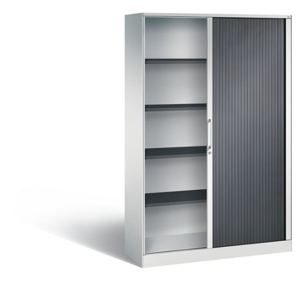 C+P rolluikkast Asisto, H1980xB1200xD435mm, kleur: lichtgrijs/zwartgrijs, beugelgreep, 5 niveaus, 143001-000 S10006