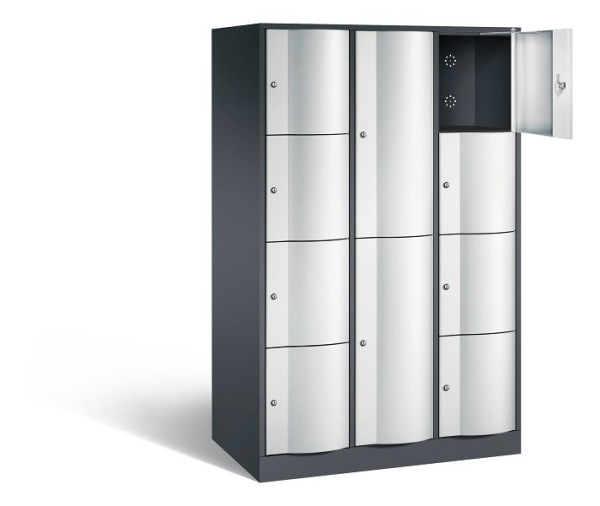 C+P XL combinatie lockerkast Resisto, H1950xW1148xD640mm, kleur: zwart grijs / lichtgrijs, 8070-3733 S10010