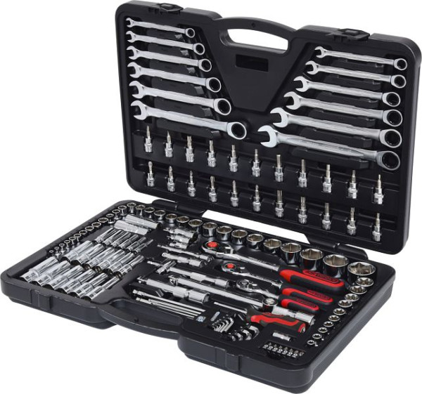 KS Tools 1/4"+3/8"+1/2" CHROMEplus dopsleutelset, 124-delig, 918.0724