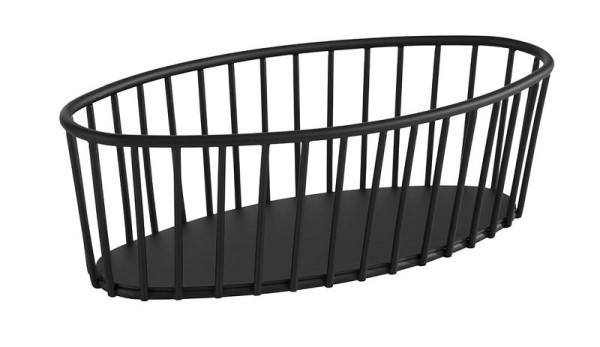 APS mand -URBAN-, 21 x 10 cm, hoogte: 7 cm, ovaal, metaal, zwart, 30412
