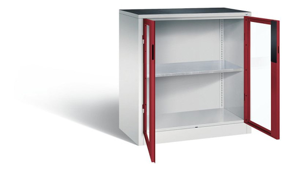 C+P gereedschapskast Acurado, H1000xW930xD500mm, kleur: lichtgrijs/robijnrood, verzonken handgreep, 8821-0552 S10013