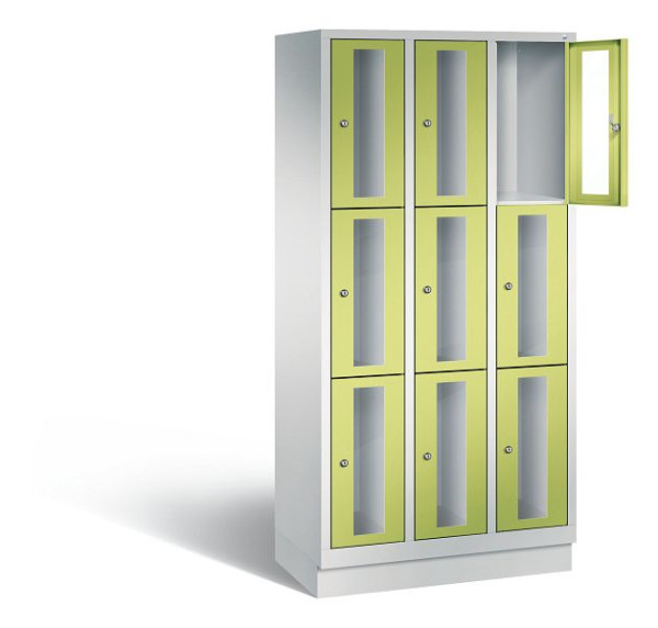 C+P lockerkast Classic, H1800xB900xD500mm, kleur: lichtgrijs / virid groen, 8020A303 S10006