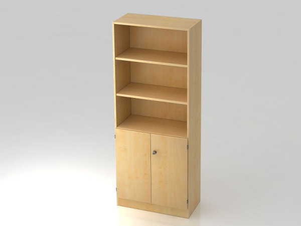 Hammerbacher kast 5OH, 2OH deuren, bodempaneel, gestreept handvat esdoorn/esdoorn, 80x42x200,4 cm (BxDxH), V6770/3/3/SG