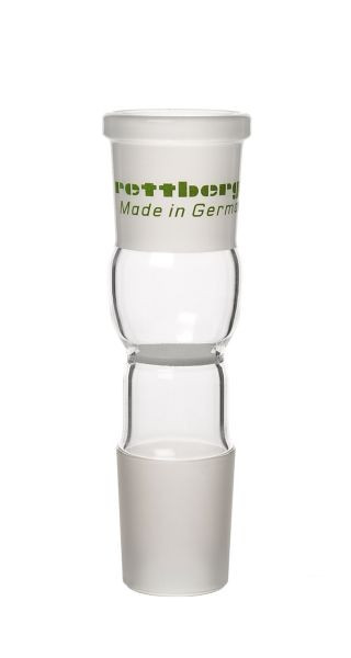 Rettberg overgangsstuk, huls NS 14.5/23 op kern NS 14.5/23, met glasfilterplaat, porositeit 2, Ø 10 mm, borosilicaatglas 3.3, 107000434
