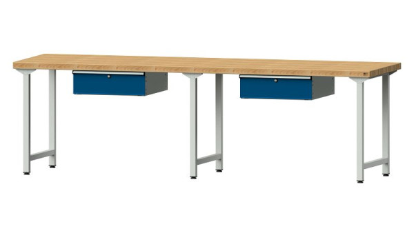 ANKE werkbanken werktafel, model 193, 2800 x 800 x 850 mm, RAL 7035/5010, BMP 50 mm, 401.466