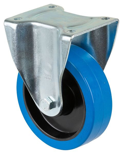 BS Rollen zwaarlastwiel, bokwiel, wielbreedte 42 mm, wiel-Ø 160 mm, draagvermogen 300 kg, blauwe elastische banden, kunststof, rollager, L610.B61.160