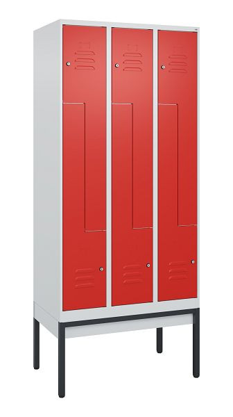 C+P Z-Spind Classic PLUS, Gestell, 6 Abteile, 2120x900x500mm, 7035/3020, Zylinderschlösser, 0800337-306 S10017