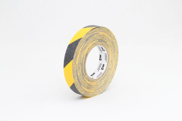 m2 antislip bekleding waarschuwingsmarkering zwart/geel rol 25mmx18,3m, M1WR025183