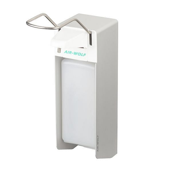 Air Wolf desinfectiemiddel- en zeepdispenser, Omicron II-serie, H x B x D: 340 x 94 x 222 mm, geanodiseerd aluminium, WH kunststof, 35-456