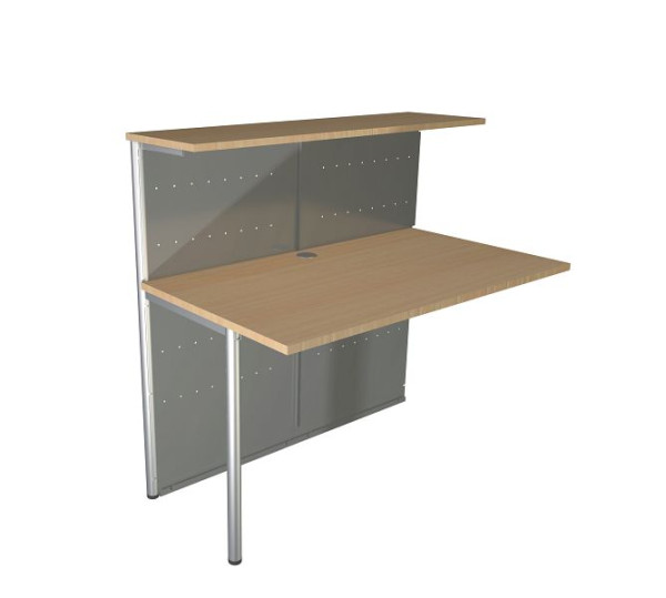 Kerkmann compactbalie Genua aanbouwbalie recht, B 1160 x D 700 x H 1150 mm, aluminium zilver/beuken, 22399214
