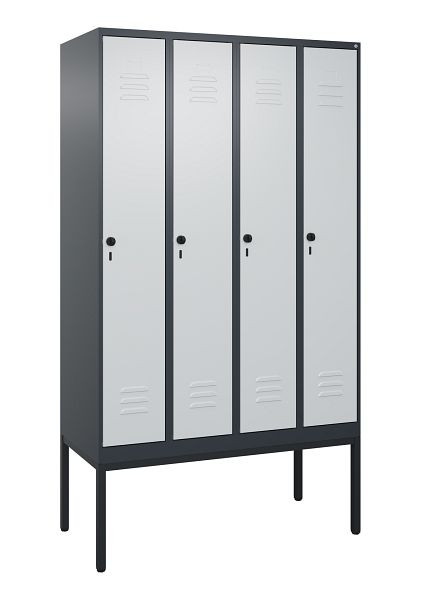 C+P luierkluis Classic PLUS met middenwand, frame, 4 vakken, 2120x1200x500mm, 7016/7035, veiligheidsdraaigrendel, 0800307-40F S10013