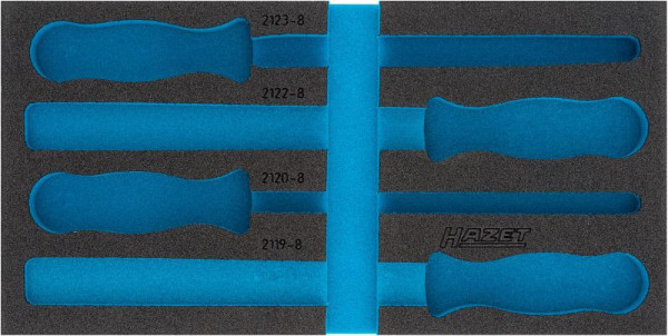 Hazet 2-componenten zachtschuim inleg, voor 163-426/4 Afmetingen / lengte: 342 mm x 172 mm Organisatiesysteem maat: 1/3 (342 x 172 mm), 163-426L
