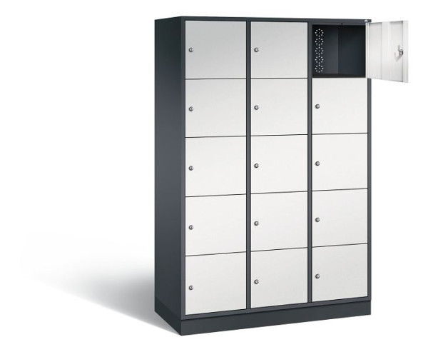 C+P XL lockerkast Intro, H1950xW1220xD490mm, kleur: zwartgrijs/lichtgrijs, 8570-302 S10108