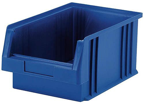 Bedrunka + Hirth kunststof opbergboxen, blauw, afmetingen in mm (BxDxH): 164 x 105 x 75, 25 stuks, 018500222