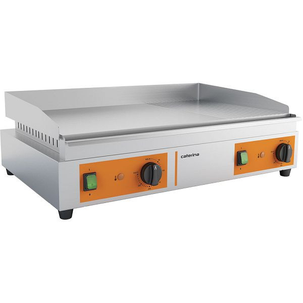 Alpha Work bakplaat, 720x460x240 mm, 2/3 glad & 1/3 gegroefd, 3,5 kW 230 V, 105102