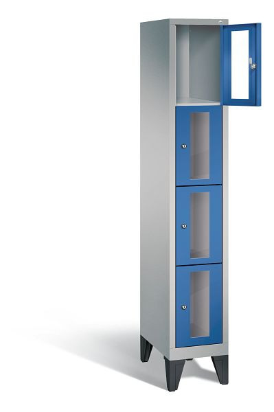 C+P lockerkast Classic, H1850xB320xD500mm, kleur: wit aluminium / gentiaanblauw, 8010A104 S10010