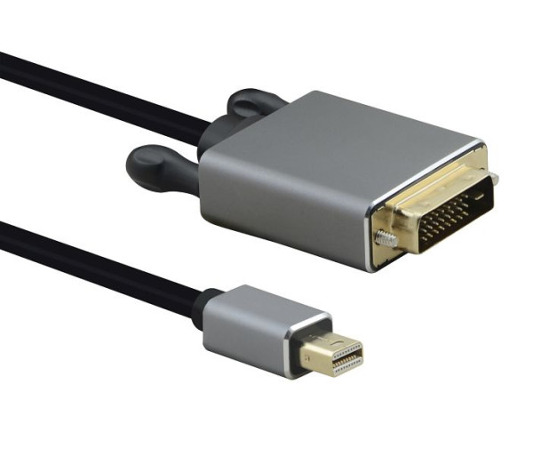 Helos aansluitkabel, mini DisplayPort-stekker/DVI-stekker, PREMIUM, 1,0m, zwart, 288475