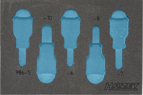 Hazet 2-componenten zachtschuim inleg, voor 163-215/5, 986/5, afmetingen / lengte: 172 mm x 114 mm, 163-215L