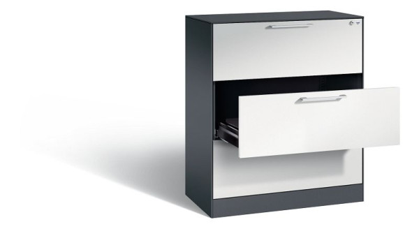 C+P archiefkast Asisto, H1010xB800xD435mm, kleur: verkeerswit, beugelgreep, 146043-322 S10027