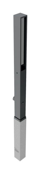 Schake stijl tuinpaal stalen buis 70 x 70 mm serie 40731B, afneembaar, met driehoekslot volgens DIN 3223, 40731FB