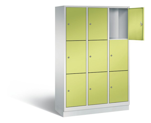 C+P lockerkast Evolo, H1800xB1200xD500mm, kleur: lichtgrijs / virid groen, 48020-323 S10202
