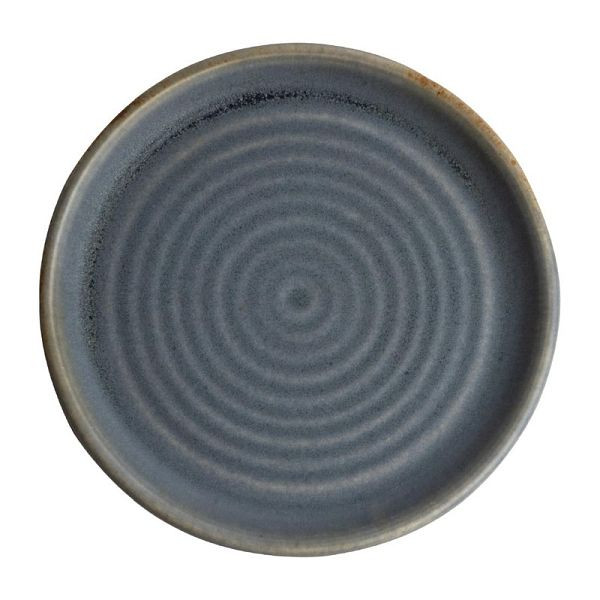 Olympia canvas rond bord met smalle rand granietblauw 18cm, VE: 6 stuks, FA302