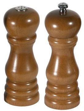 Contacto set zoutvaatje/pepermolen donkerbruin hout, 16 cm, 6867/160
