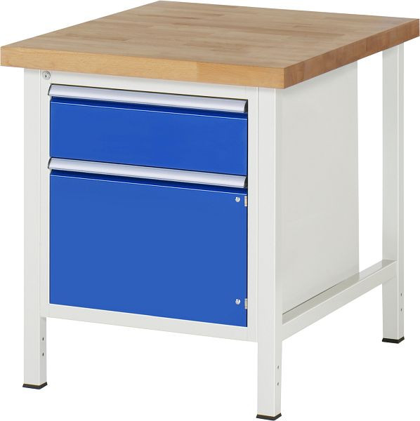 RAU werkbank serie 8000 - frameconstructie (gelast frame), onderbouw container (1x lade, 1x draaideur), 750x840x900 mm, 03-8152A2-079B4S.11