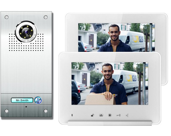 Anthell Electronics 1-serie kleuren video deurtelefoon set met beeldopslag, met 2x 7" monitor, CKN1-690S1-2
