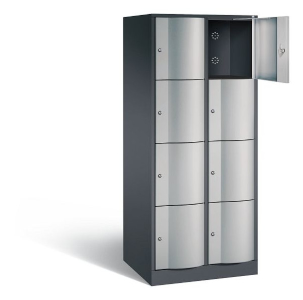 C+P XL lockerkast Resisto, H1950xW772xD640mm, kleur: zwart-grijs/wit aluminium, 8470-273 S10021
