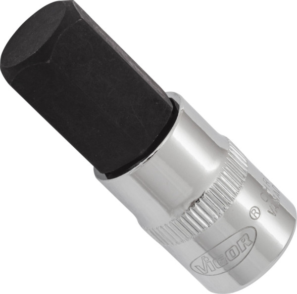 VIGOR-schroevendraaierbit, hol vierkant 10 mm (3/8 inch), binnenzeskantprofiel, 14 mm, lengte: 49 mm, voor handbediening, V6138