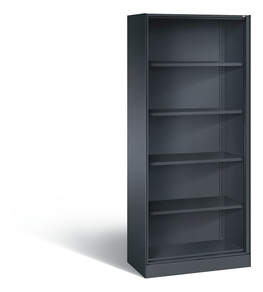 C+P bureauplank Asisto, H1980xB800xD435mm, kleur: zwartgrijs, 5 niveaus, 140003-000 S10002